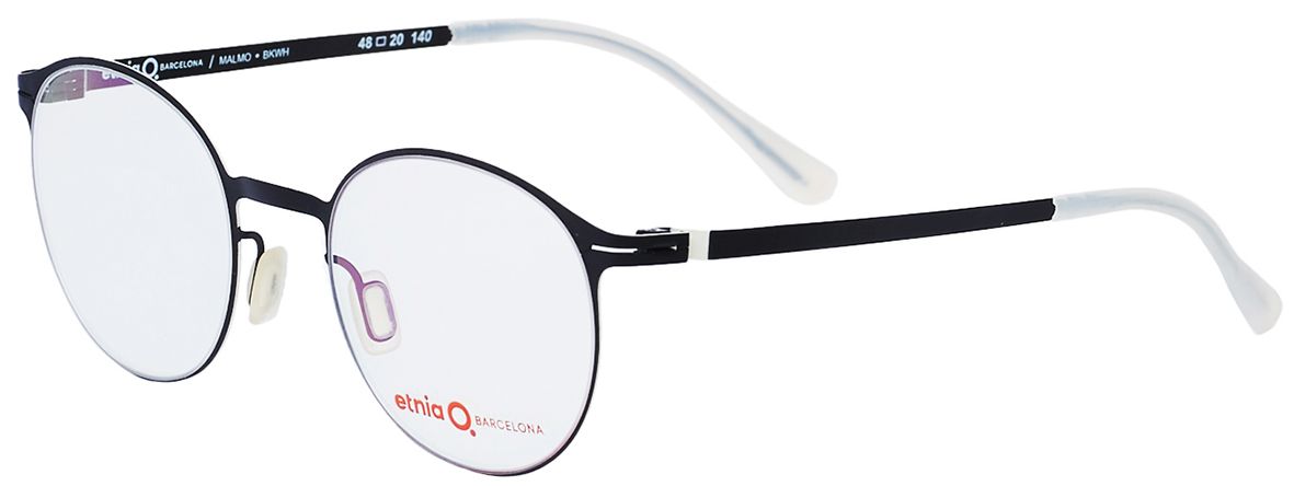 2 - Женские очки для зрения Barcelona Malmo BKWH (круглые) - фото спереди и сбоку